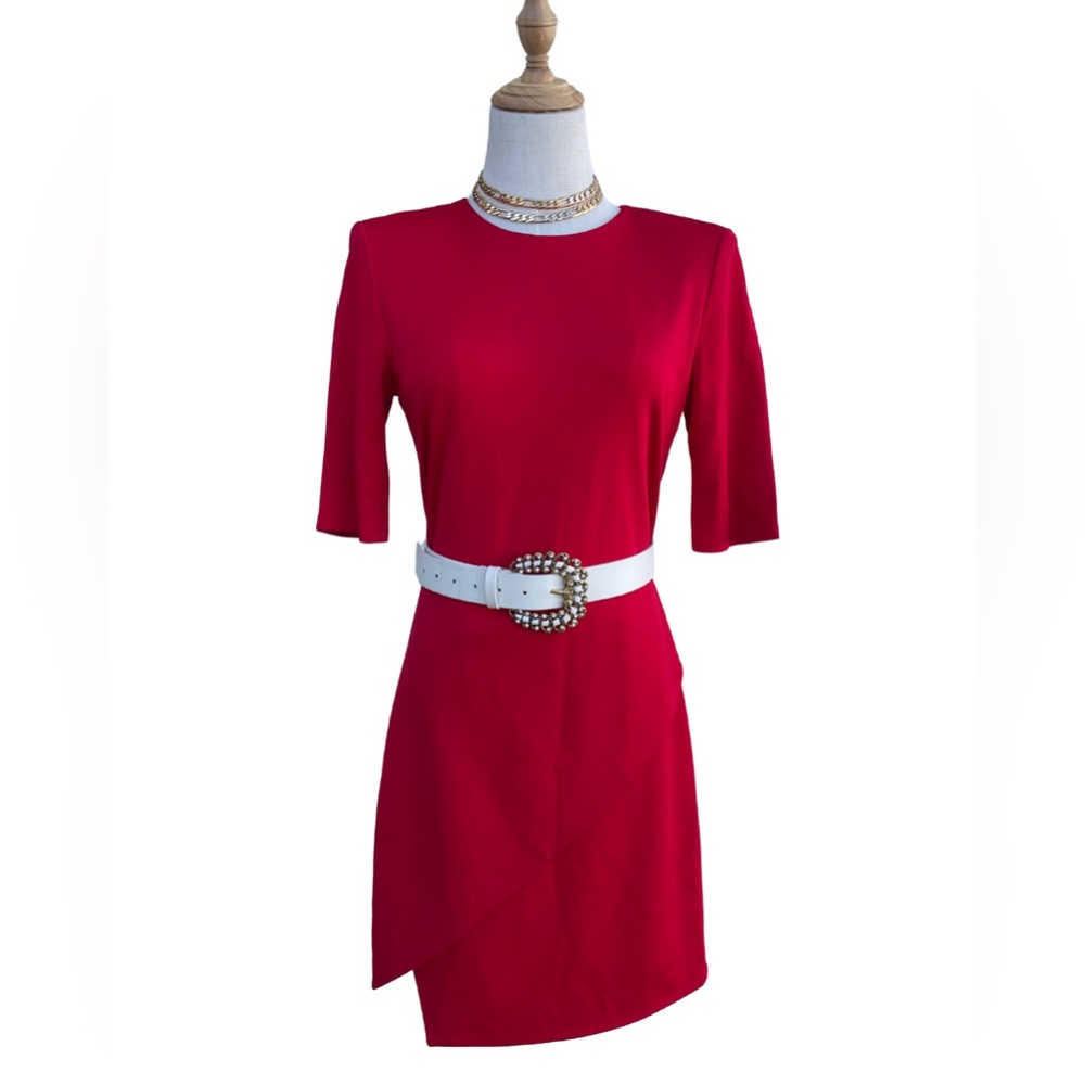 Alice + Olivia Ruby Red Sheath Dress | Size 8 | NWT